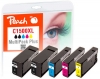 Peach combipakket Plus met chip, compatibel met  Canon PGI-1500XL, 9182B004