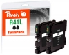 Peach Twin Pack Ink Cartridge black compatible with  Ricoh GC41KL*2, 405765*2