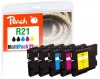 Peach Combi Pack Plus compatible with  Ricoh GC21, 405532, 405533, 405534, 405535